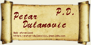 Petar Dulanović vizit kartica